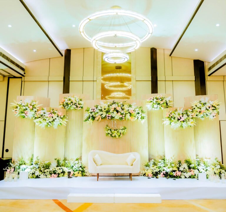 Indoor wedding hall decoration